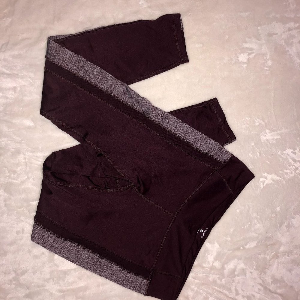 Maroon Leggings with Stripe